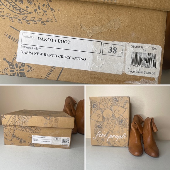 Free People Dakota Nappa Leather Boots EU38/US8 - Picture 16 of 16